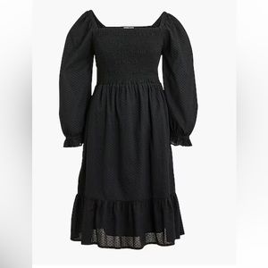 NWT JCrew Smocked Clip-Dot Puff-Sleeve Dress